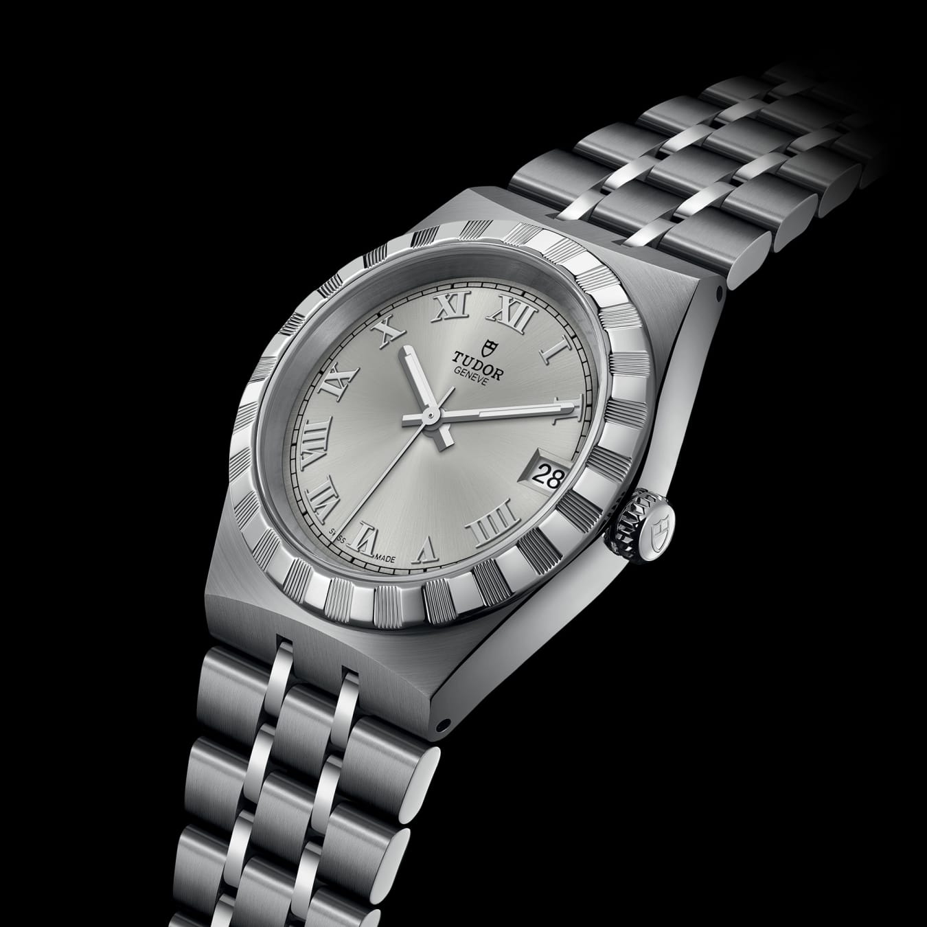 TUDOR Royal 34mm steel case with polished and satin finish - M28400-0001 at Prestons