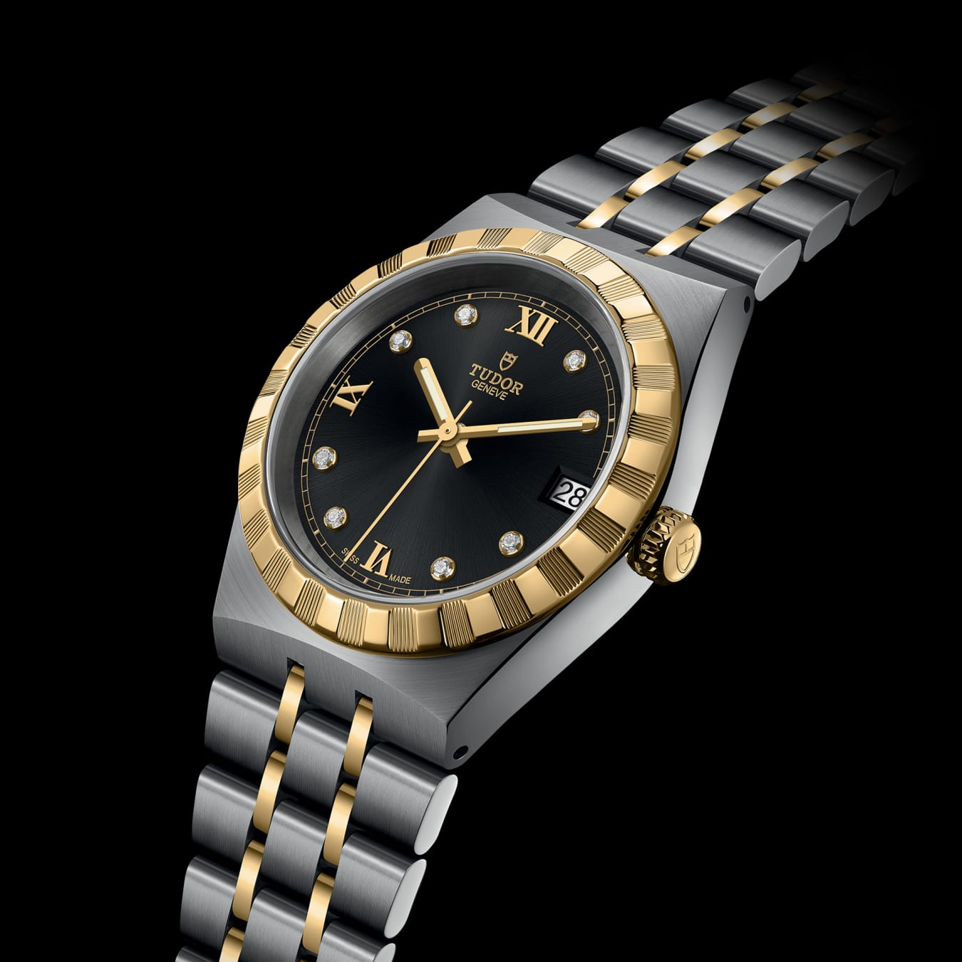 TUDOR Royal 34mm steel case with polished and satin finish - M28403-0005 at Prestons