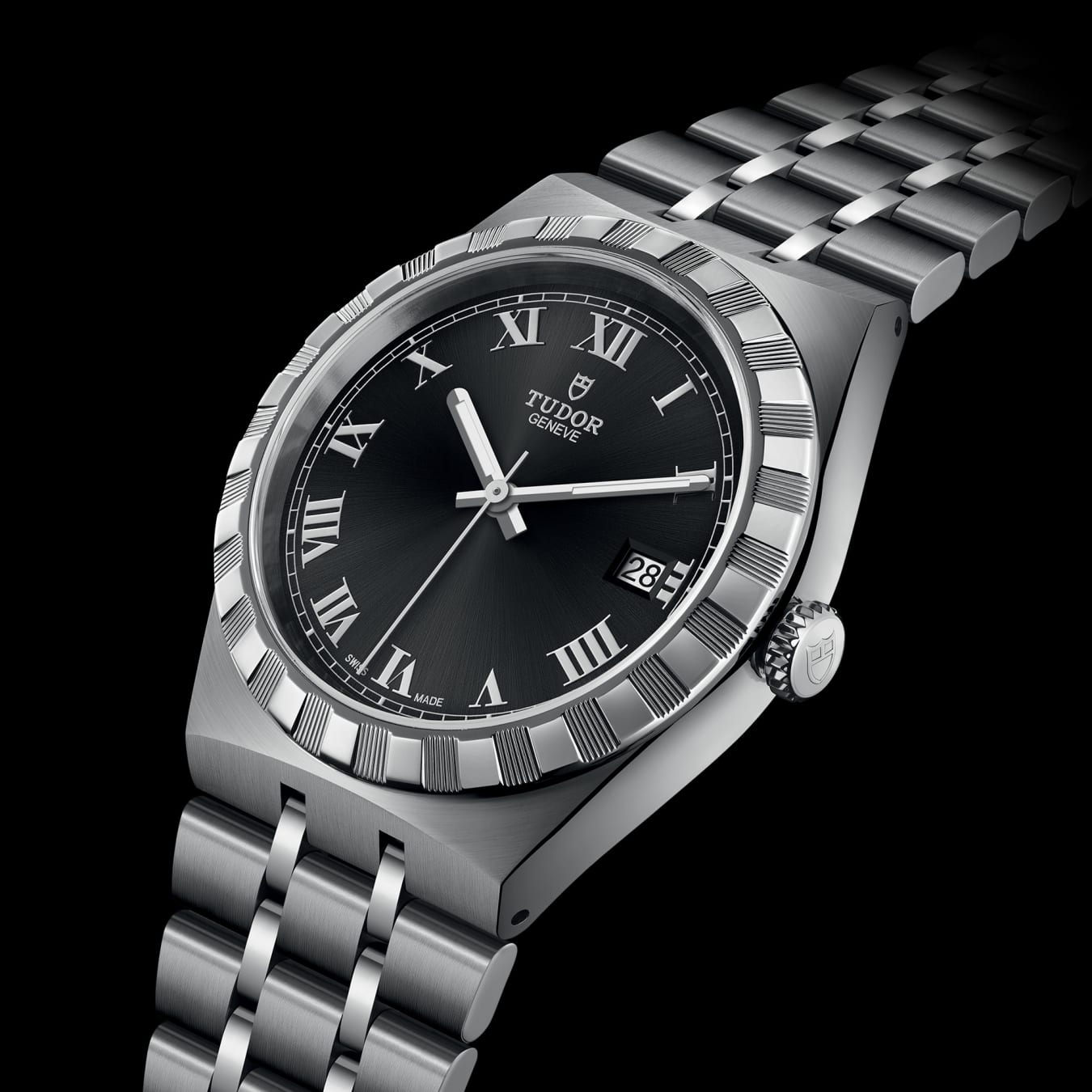TUDOR Royal 38mm steel case with polished and satin finish - M28500-0003 at Prestons