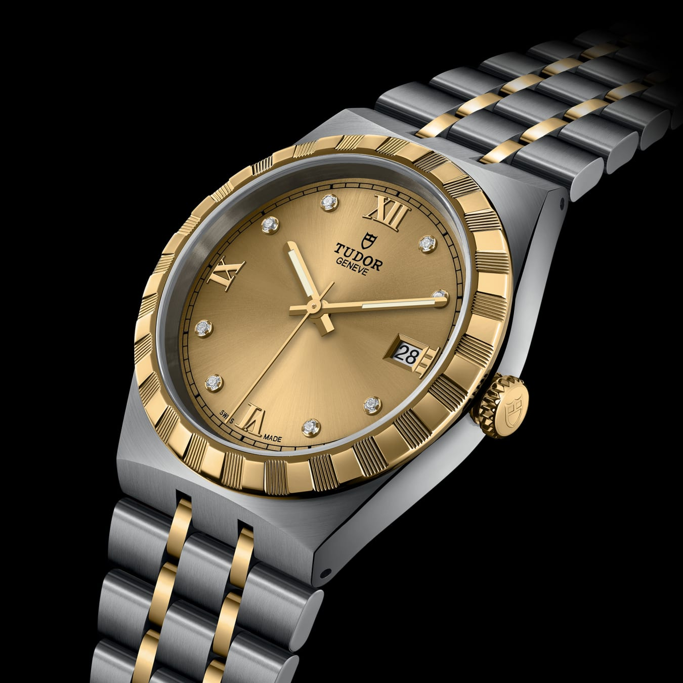 TUDOR Royal 38mm steel case with polished and satin finish - M28503-0005 at Prestons