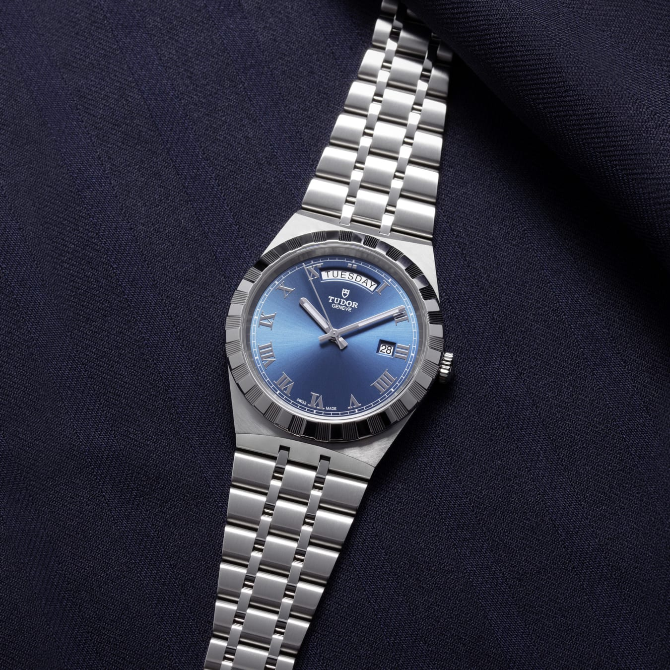 TUDOR Royal 41mm steel case with polished and satin finish - M28600-0005 at Prestons
