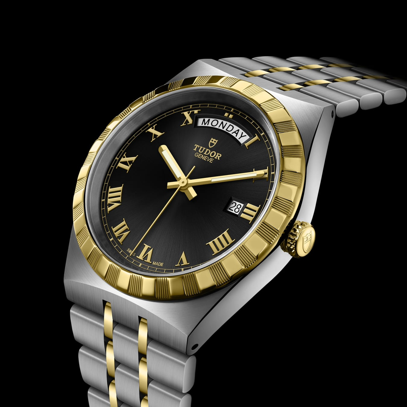 TUDOR Royal 41mm steel case with polished and satin finish - M28603-0003 at Prestons