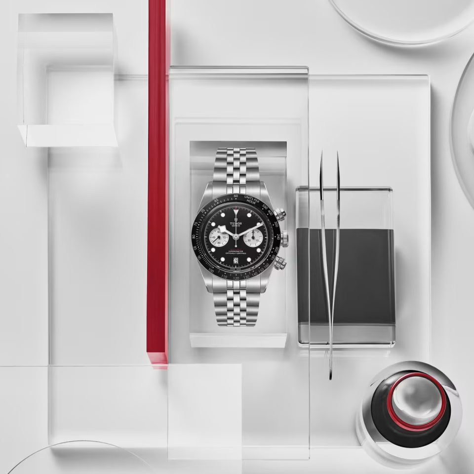 TUDOR Black Bay Chrono 41mm stainless steel case with polished and satin-brushed finishes - M79360N-0013 at Prestons