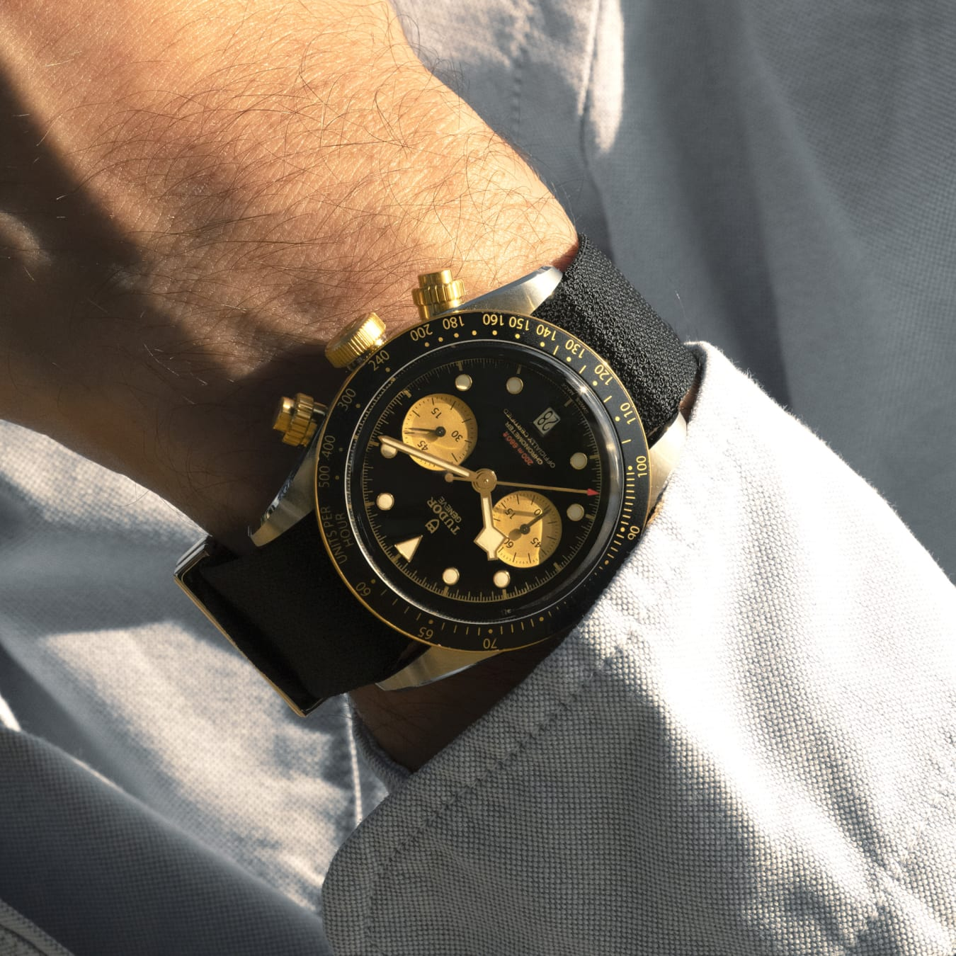 TUDOR Black Bay Chrono S&G 41mm steel case with polished and satin finish - M79363N-0003 at Prestons