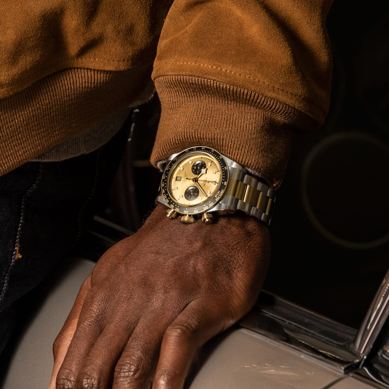 TUDOR Black Bay Chrono S&G 41mm steel case with polished and satin finish - M79363N-0007 at Prestons